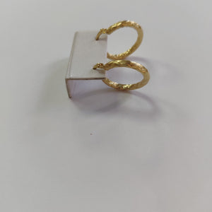 ARETES TEJIDO ARRACADA LABRADA 14K 2.5 GR (NUEVO)