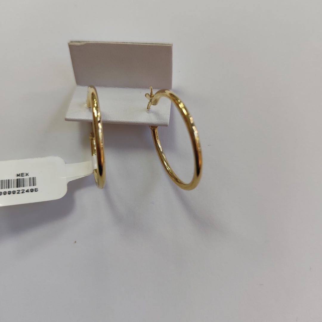 ARETES TEJIDO ARRACADAS LISAS 14K 1.5 GR (NUEVO)