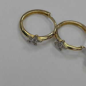 ARETES ARRACADAS FIG ESTRELLA CIRCONIAS 10K 1.7 GR (NUEVO)