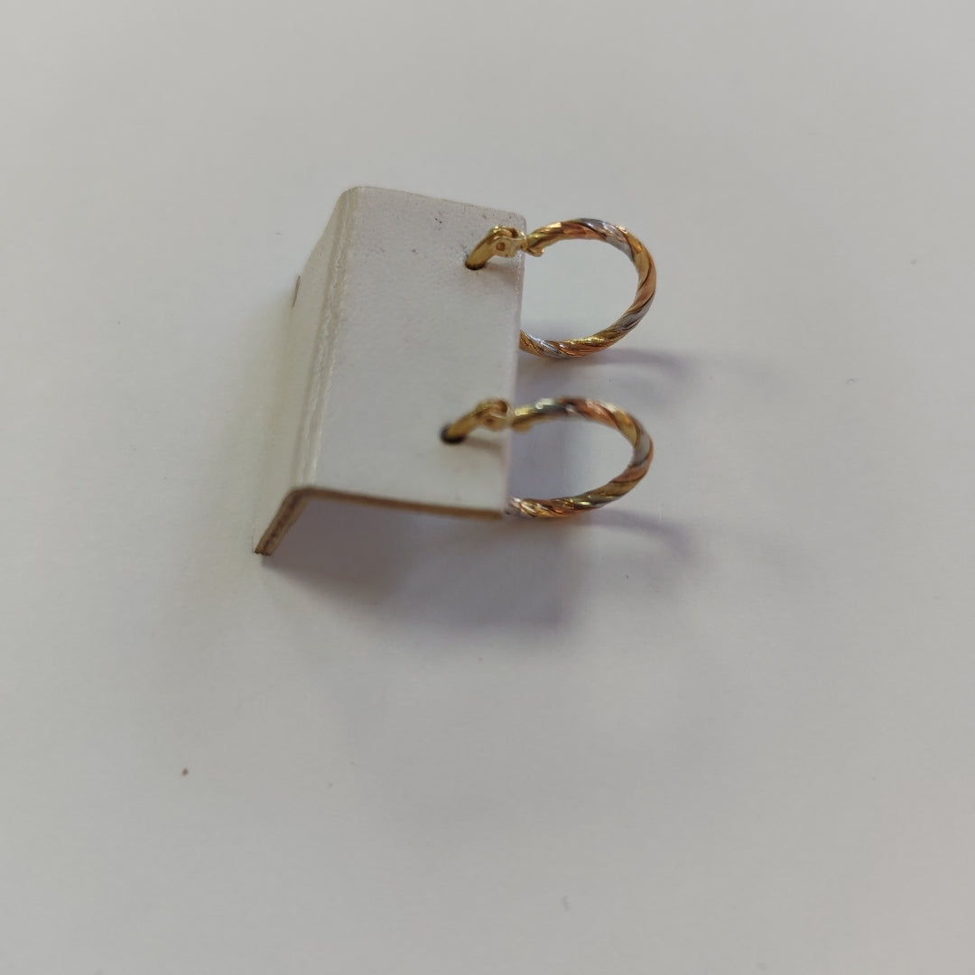 ARETES ARRACADAS COMBINADAS 14K 2.1 GR (NUEVO)
