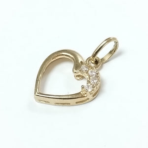 DIJE CORAZON CON CIRCONIAS 14K 1.4 GR (NUEVO)