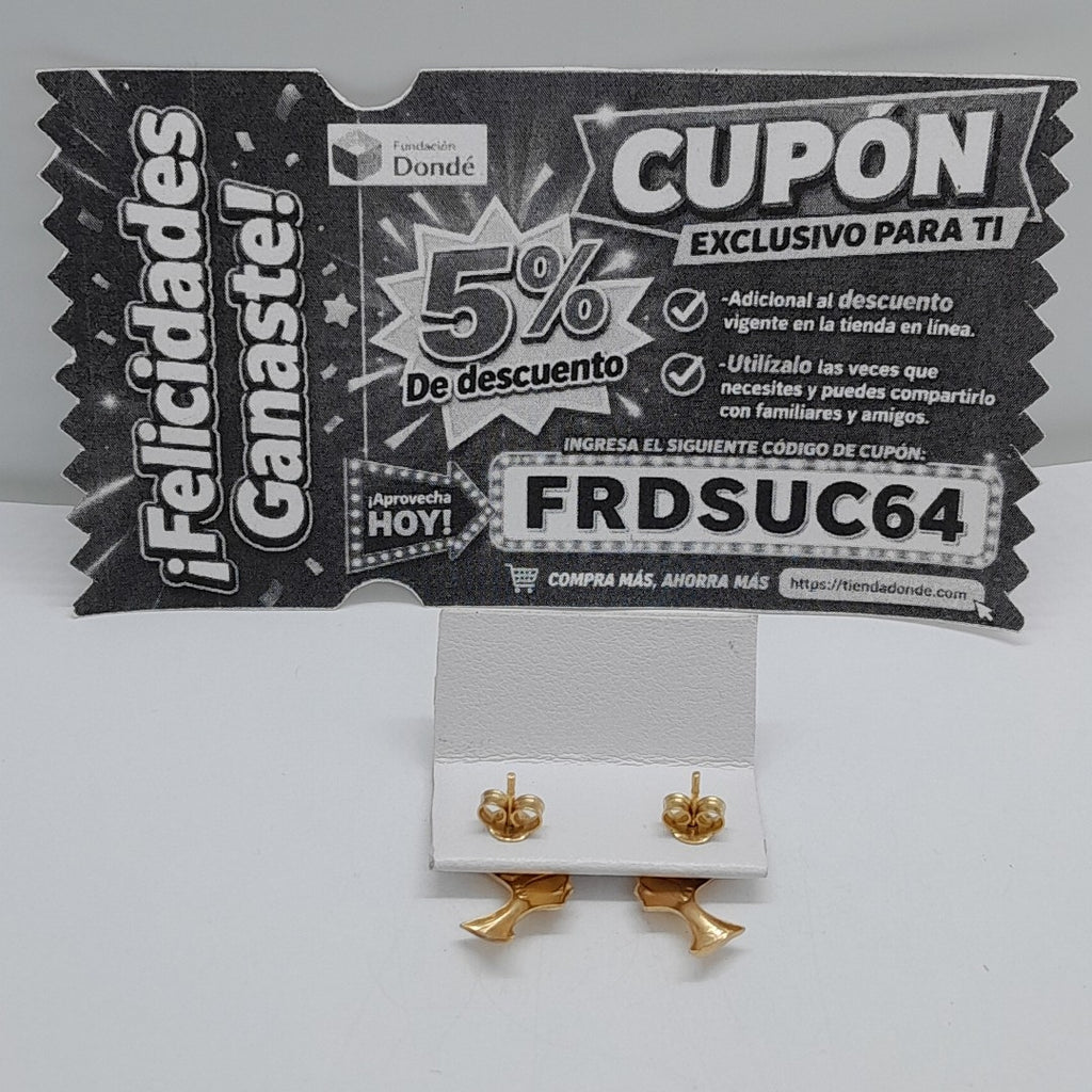 BROQUELES PAR ORO 14 K 1,20 GRMS (SEMINUEVO)