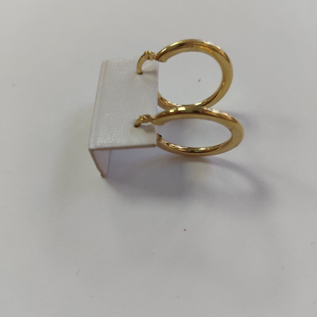 ARETES TEJIDO ARRACADA LISA 14K 2.1 GR (NUEVO)