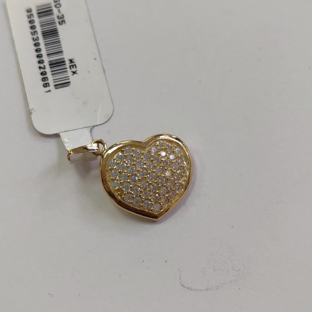DIJE TEJIDO CORAZON CON CIRCONIAS 14K 1.8 GR (NUEVO)