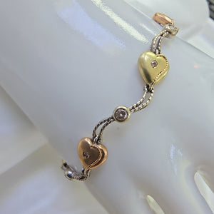 PULSERA ORO COMBINADO 14 K 8.3 GRMS (SEMINUEVO)