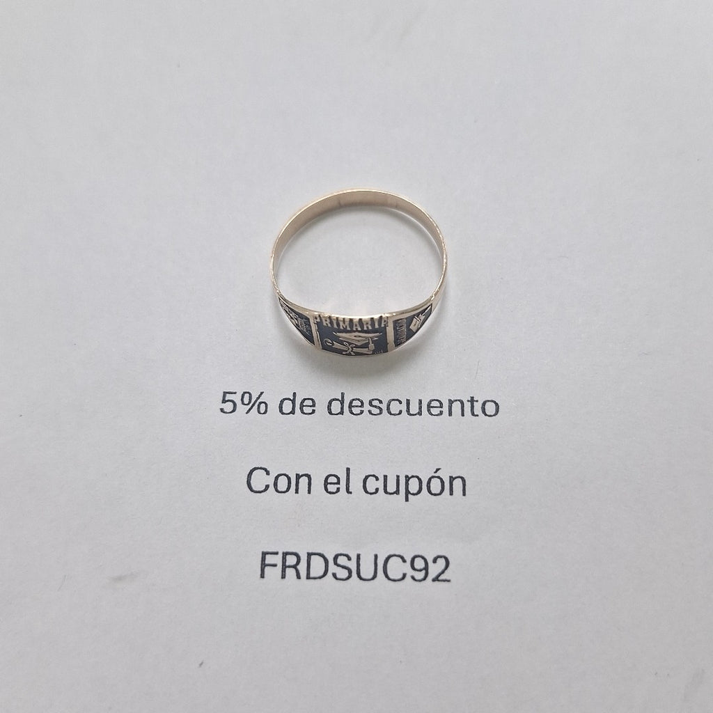 ANILLO DE GRADUACIÓN ORO 8 K 1.3 GRMS (SEMINUEVO)