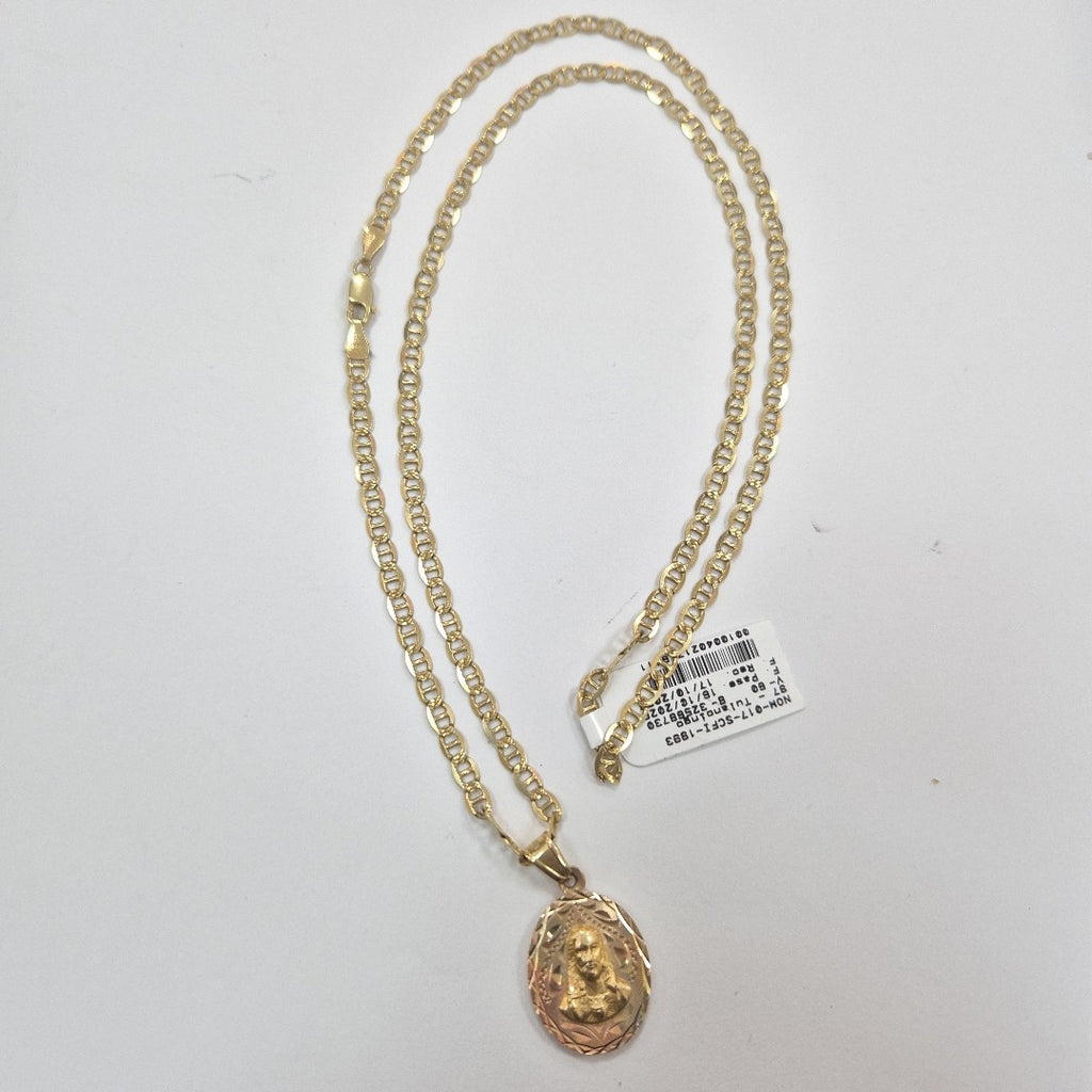 CADENA,MEDALLA RELIGIOSA ORO 14 K 13,00 GRMS (SEMINUEVO)