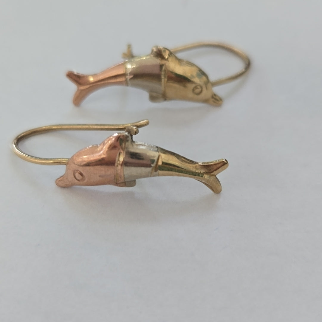 ARETES PAR ORO COMBINADO 10 K 1.1 GRMS (SEMINUEVO)