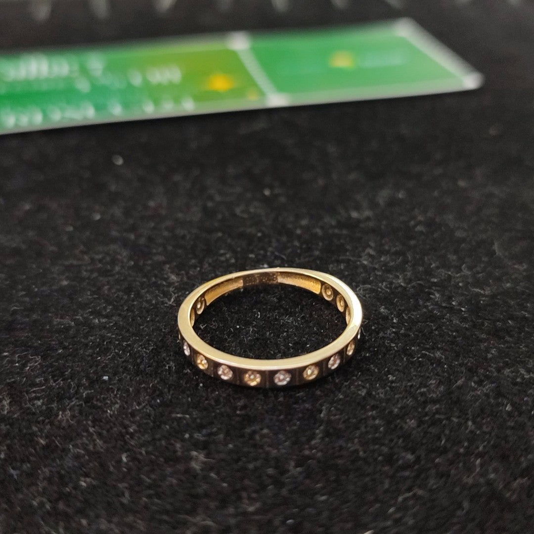 ANILLO ANILLITO C CIRCONIAS COMBINADO 14K 7 TALLA 2 GR (NUEVO)