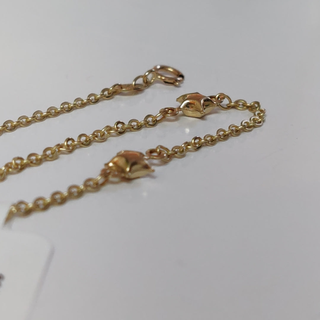 PULSERA TEJIDO ESPECIAL FIG ESTRELLA 14K 18 CM 1.3 GR PTR41 (NUEVO)