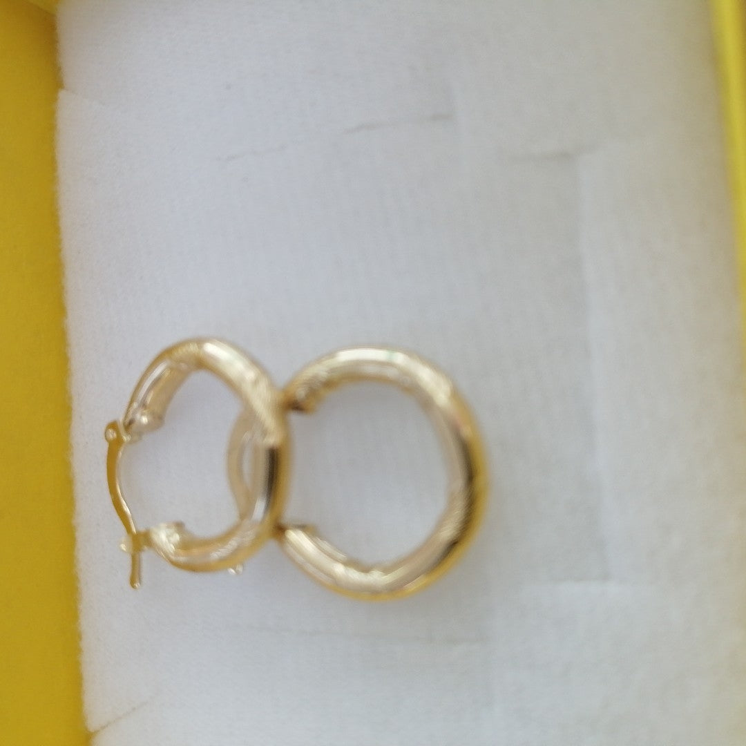 ARETES TEJIDO ARRACADAS CON DISEÑO 14K 2.7 GR (NUEVO)