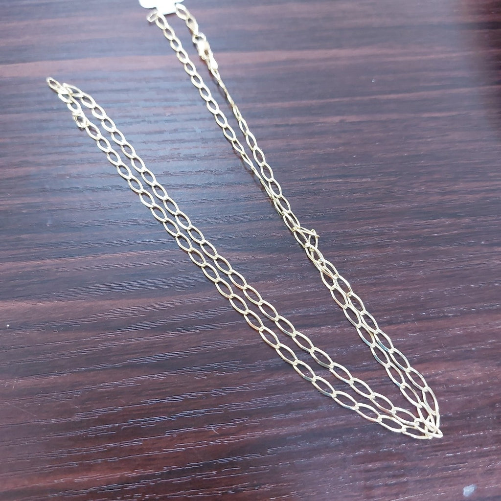 CADENA TEJIDO 3X1 DIAMANTADA 14K 60CM 5.2GR MPR060 (NUEVO)