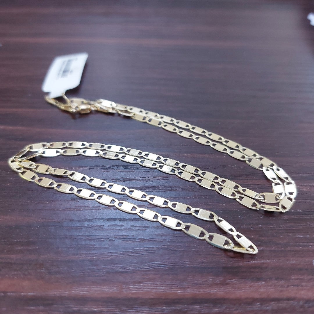 CADENA TEJIDO ESPEJO COMBINADO 10K 55CM 5.6GR (NUEVO)