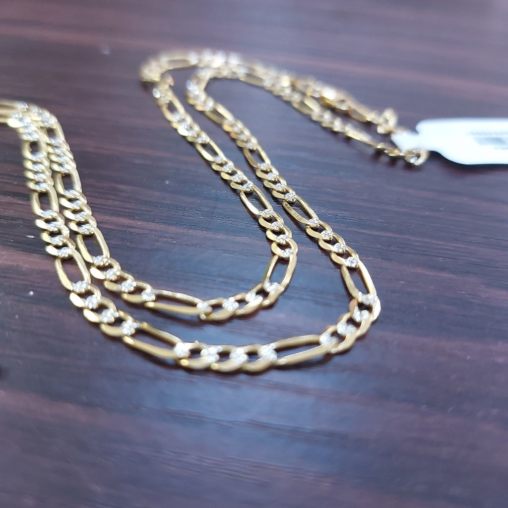 CADENA TEJIDO 3X1 DIAMANTADA 14K 60CM 8.8GR FDR08060 (NUEVO)