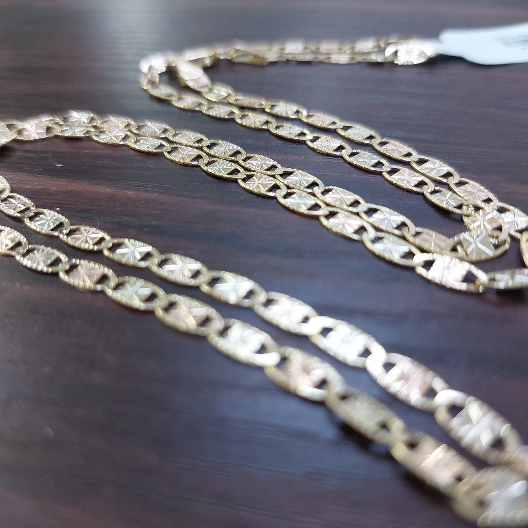 CADENA TEJIDO GUCHI COMBINADA 14K 60CM 8.3GR GC3CF06060 (NUEVO)