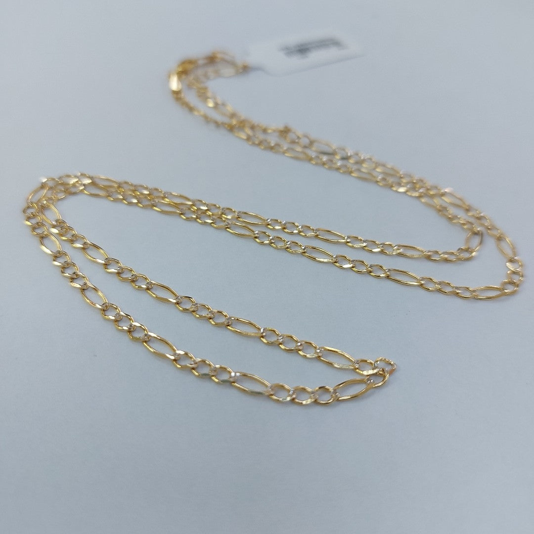 CADENA TEJIDO 3X1 DIAMANTADA 14K 55CM 5GR FPR060 (NUEVO)