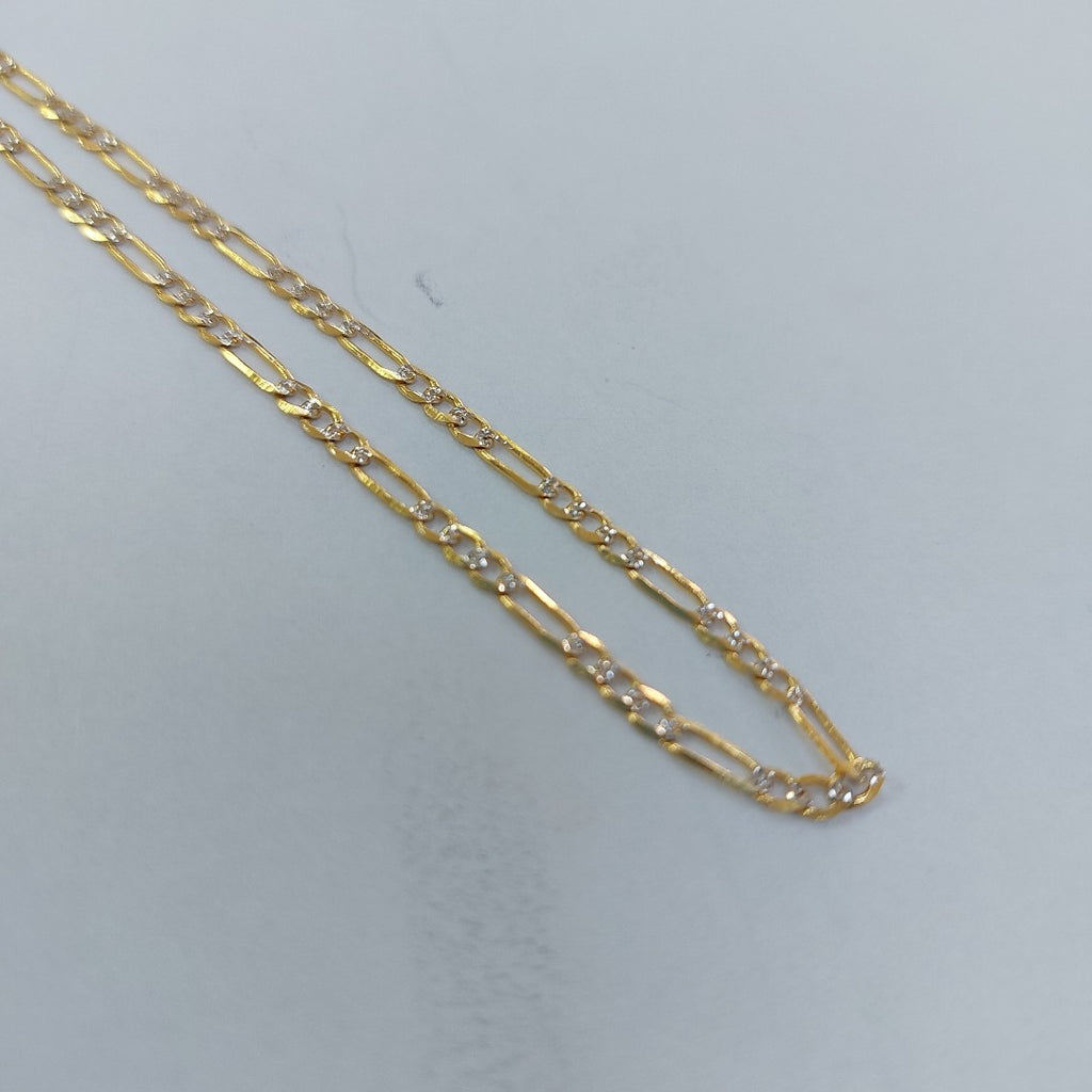 PULSERA TEJIDO 3X1 DIAMANTADA 14K 21CM 2GR FPR060 (NUEVO)