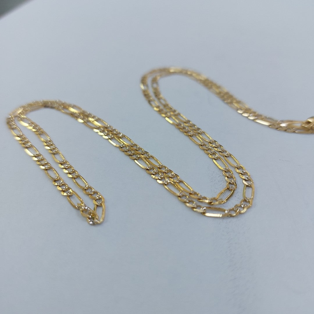 CADENA TEJIDO 3X1 DIAMANTADA 14K 60CM 5.2GR FPR06060 (NUEVO)