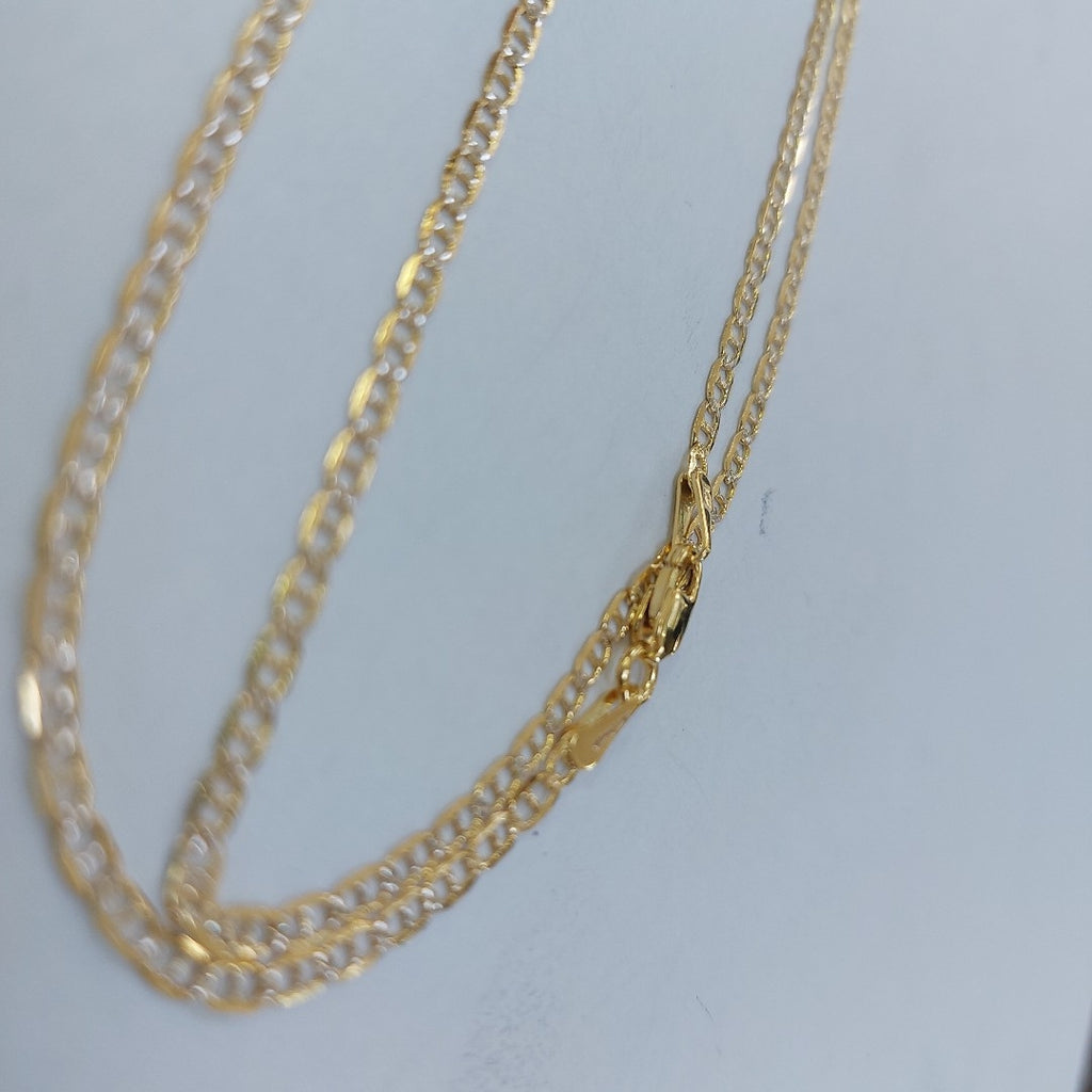 CADENA TEJIDO GUCHI DIAMANTADA 14K 50CM 3.4GR MPR030 (NUEVO)