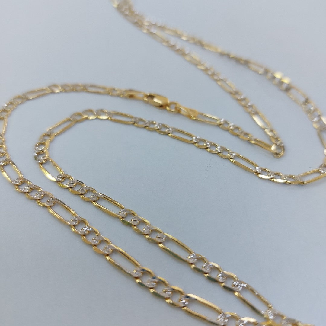 CADENA TEJIDO 3X1 DIAMANTADA 14K 55CM 7.6GR FPR080 (NUEVO)