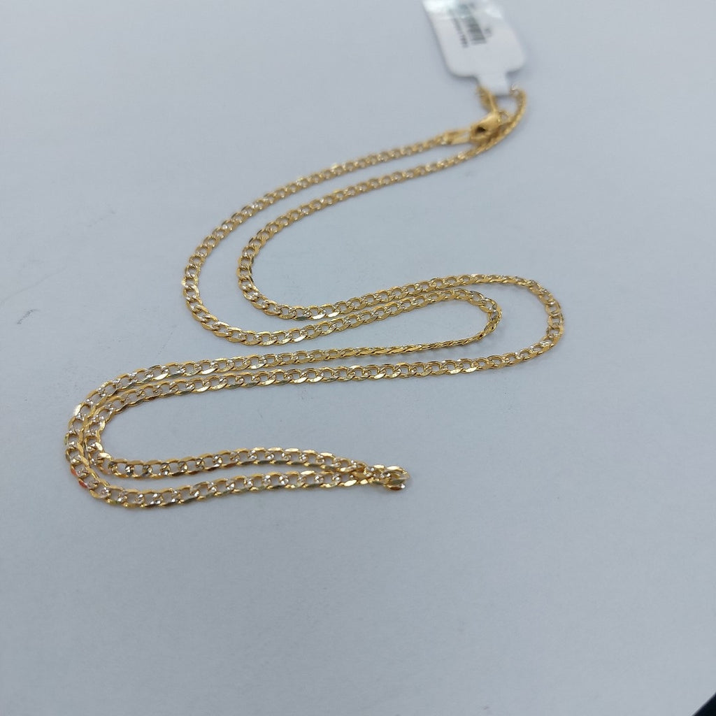 CADENA TEJIDO BARBADA DIAMANTADA 14K 50CM 4.9GR BPR06050 (NUEVO)