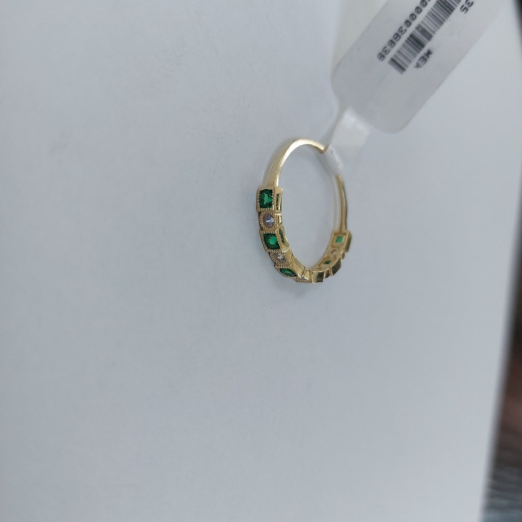 ANILLITO CON CIRCONIAS Y PIEDRAS COLOR VERDE 14K 8 TALLA 1.5 GR ADR 116 (NUEVO)