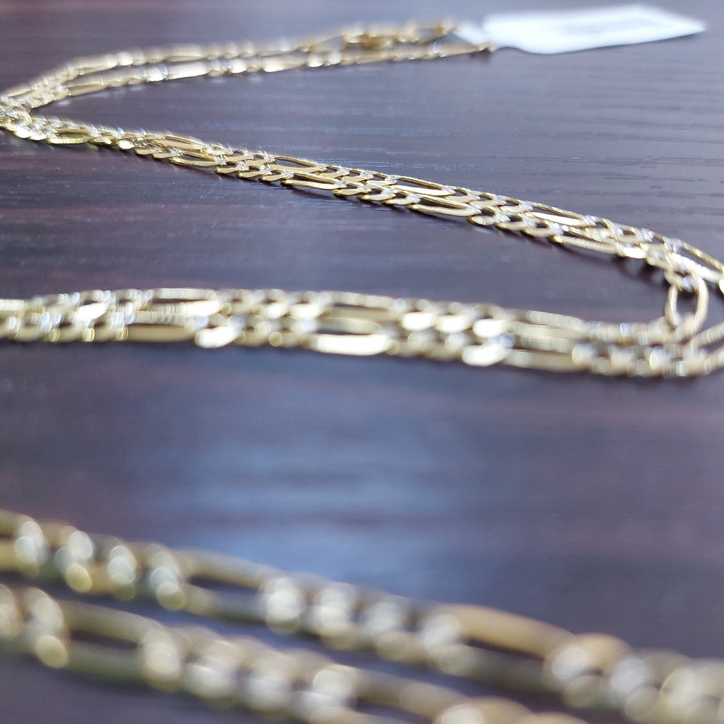 CADENA TEJIDO 3X1 DIAMANTADA 14K 60CM 5.1GR FPR06060 (NUEVO)