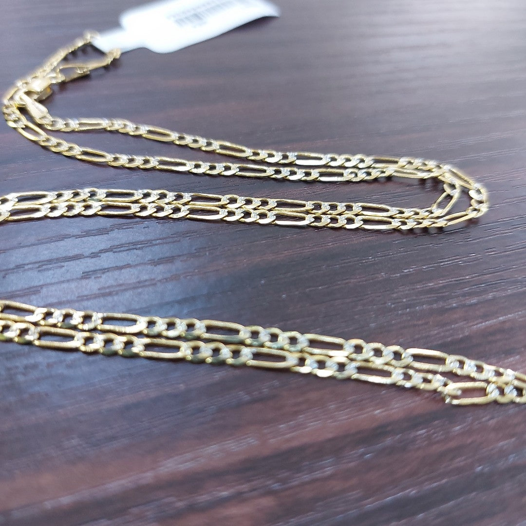 CADENA TEJIDO 3X1 DIAMANTADA 14K 60CM 4.7GR MPR060 (NUEVO)