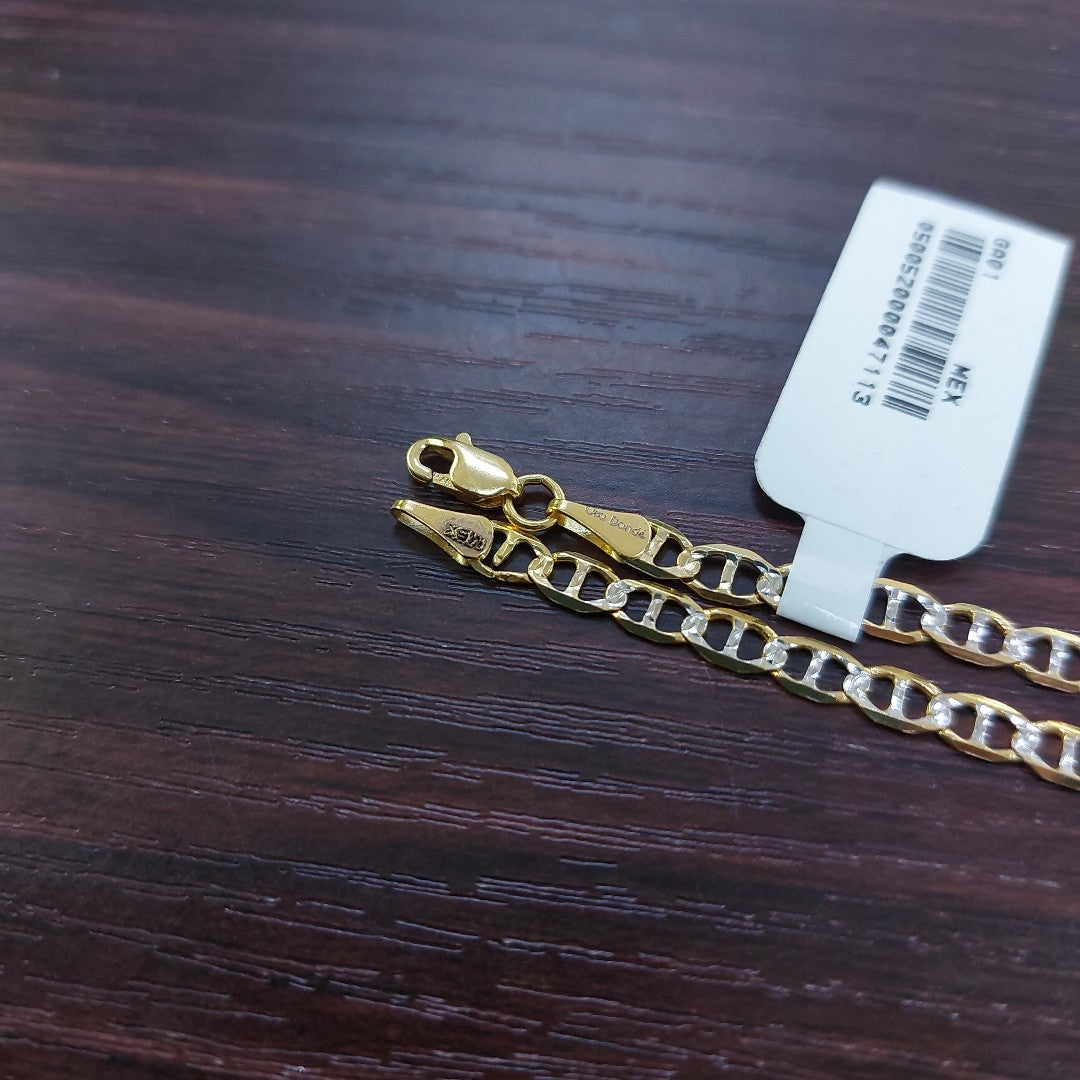 PULSERA TEJIDO GUCHI DIAMANTADA 14K 21CM 3.4GR MBR08021 (NUEVO)