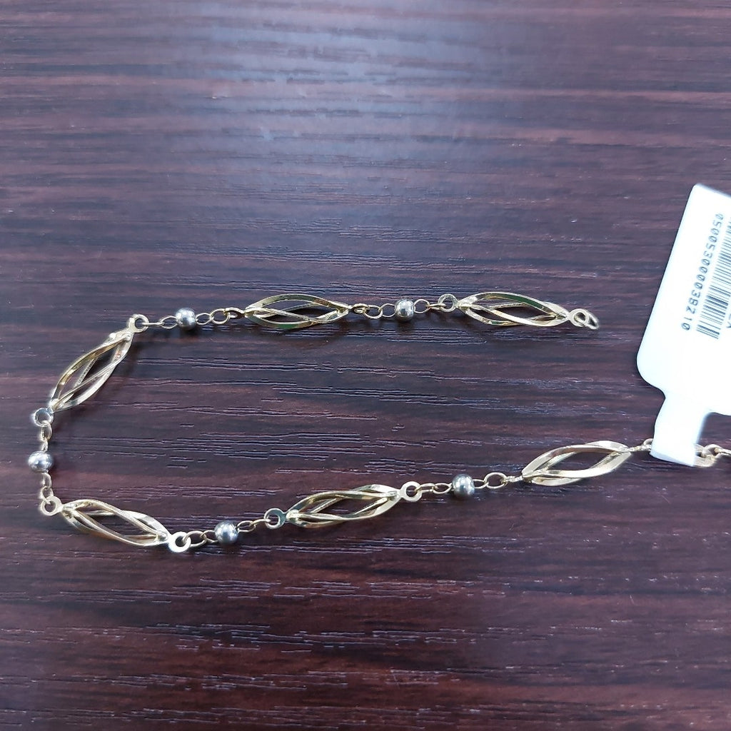 PULSERA TEJIDO ESPECIAL COMBINADO 14K 18 CM 2.6 GR PTR 50 (NUEVO)