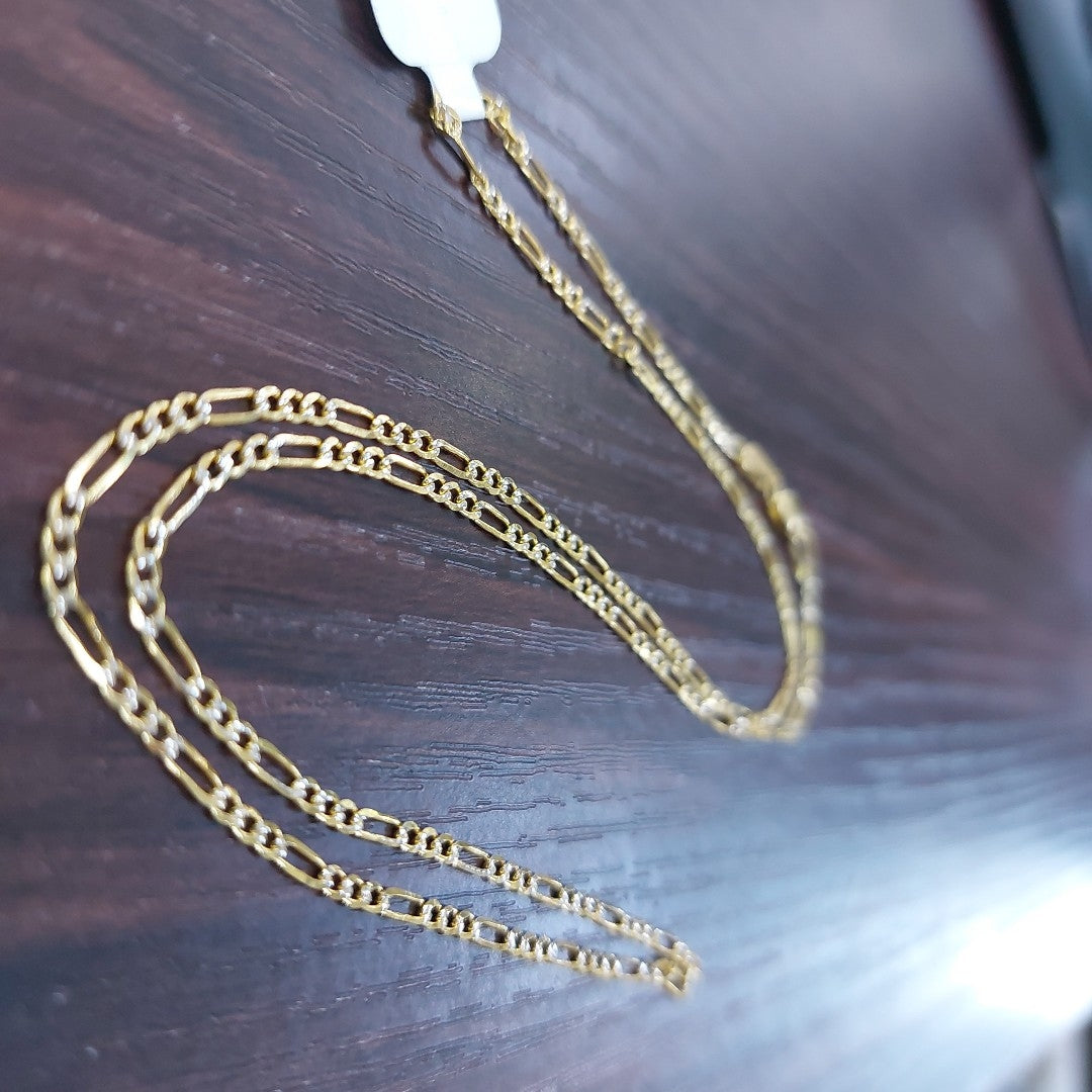 CADENA TEJIDO 3X1 DIAMANTADA 14K 50CM 3GR FPR05050 (NUEVO)