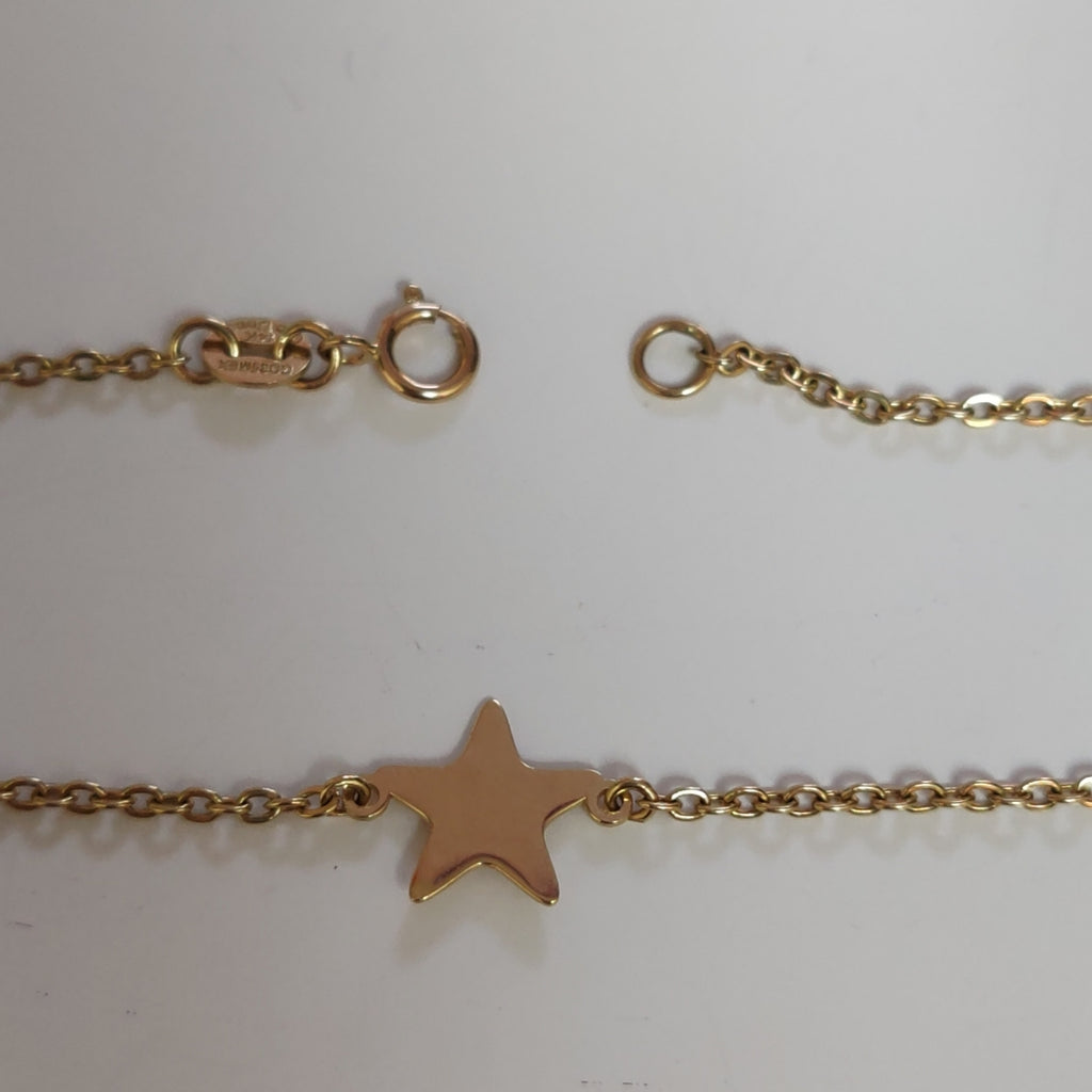 PULSERA TEJIDO ESPECIAL CON ESTRELLA 14K 18 CM 1.4 GR PLL 21 (NUEVO)