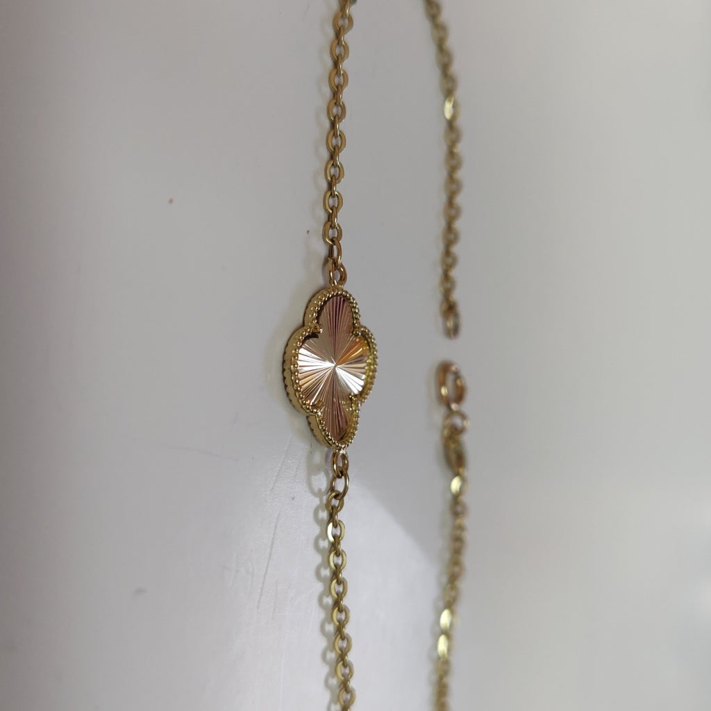 PULSERA TEJIDO ESPECIAL C FLOR 14K 18 CM 1.7 GR PLV13 (NUEVO)