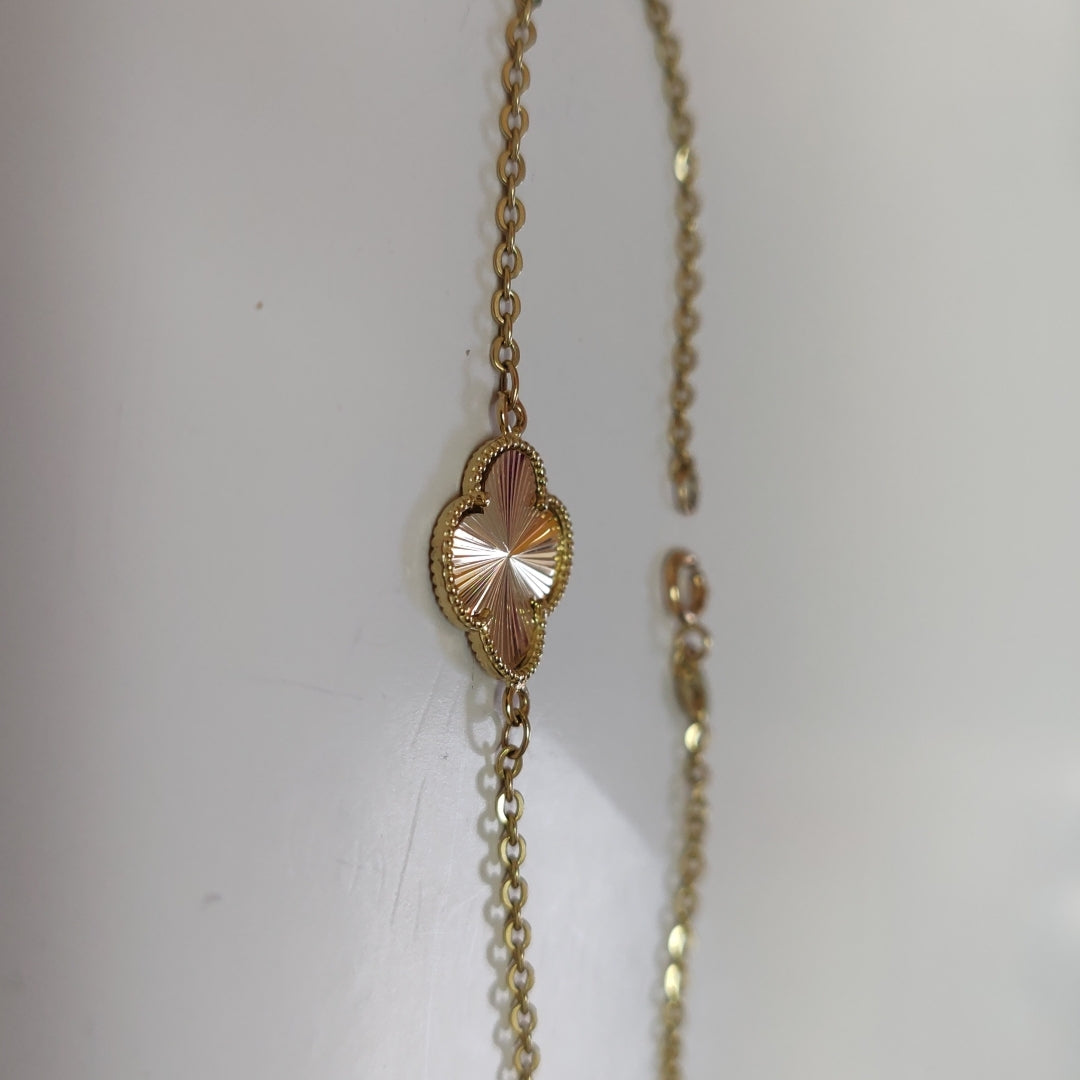 PULSERA TEJIDO ESPECIAL C FLOR 14K 18 CM 1.7 GR PLV13 (NUEVO)