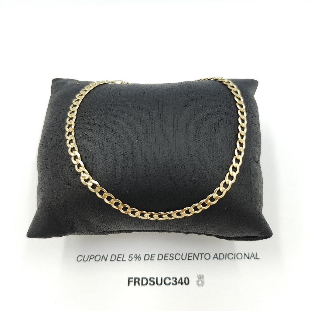 PULSERA TEJIDO BARBADA 14K 21CM 3.4GR BP08021 (NUEVO)