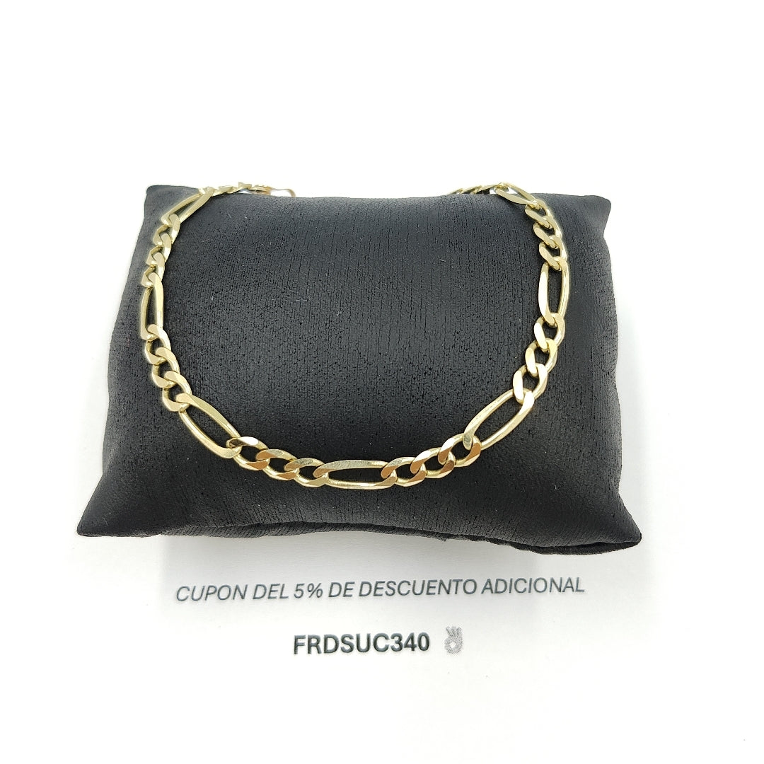 PULSERA TEJIDO 3X1 14K 21 CM 6.4 GR FG120 21 (NUEVO)