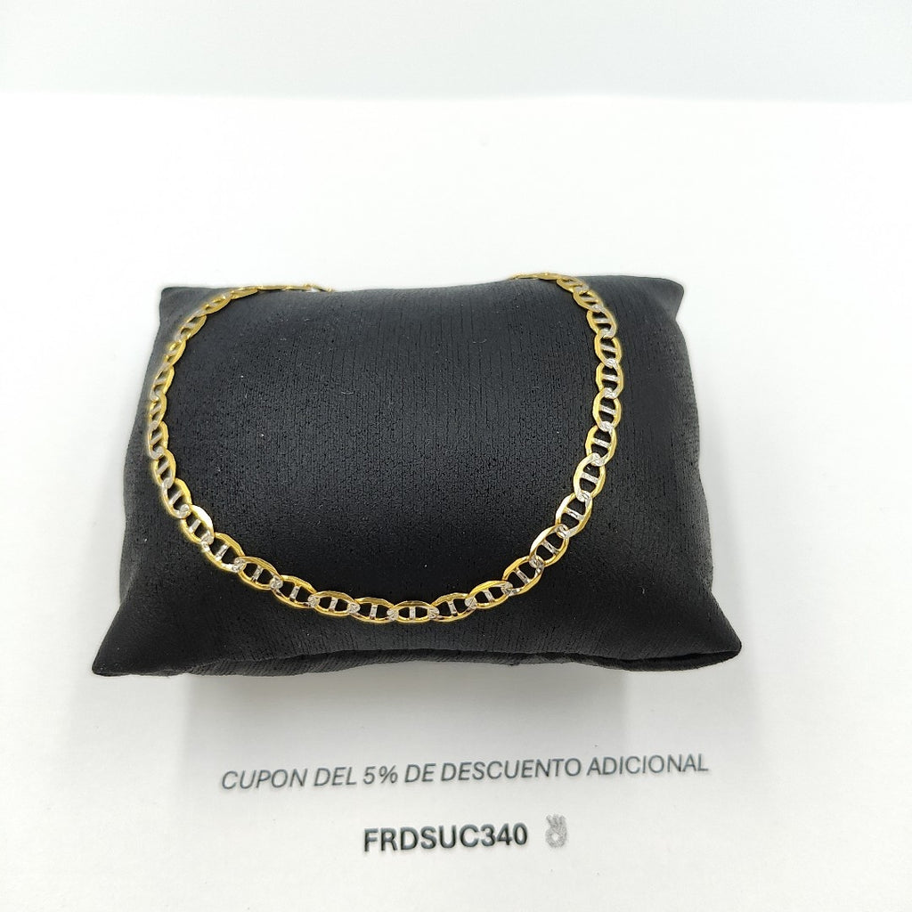 PULSERA TEJIDO GUCHI DIAMANTADA 14K 21CM 3.5GR MPR100 (NUEVO)