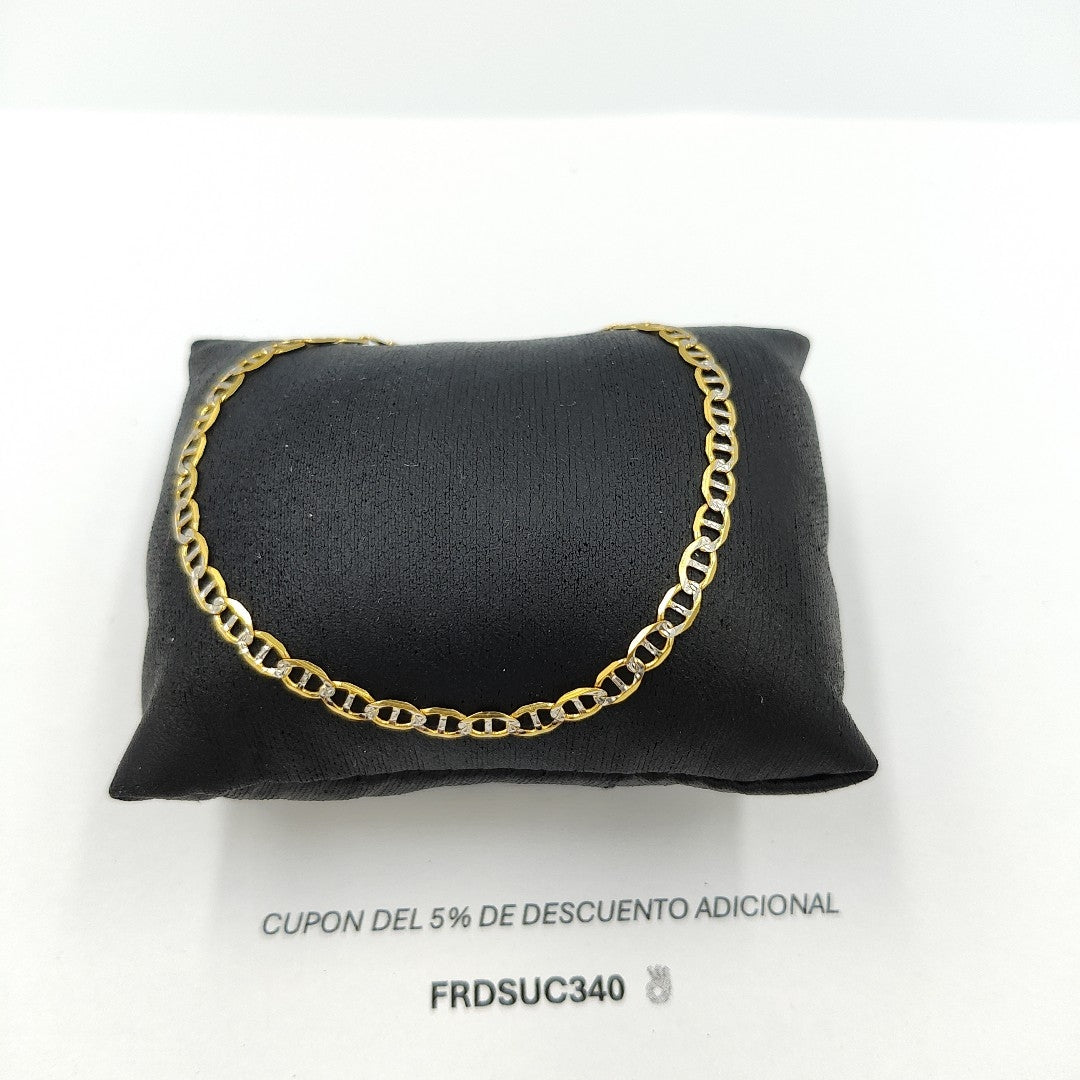 PULSERA TEJIDO GUCHI DIAMANTADA 14K 21CM 3.5GR MPR100 (NUEVO)