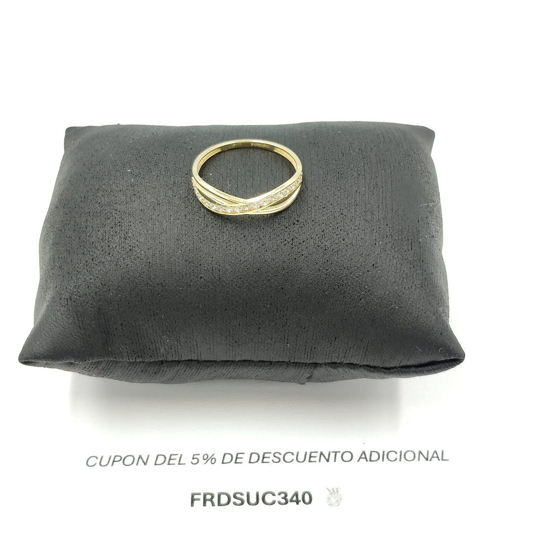 ANILLITO CON CIRCONIAS 14K 9 TALLA 1.9 GR ADR 153 (NUEVO)