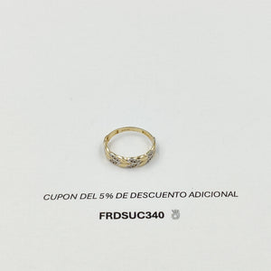 ANILLO TRENZA PIEDRA Y METAL 14K 8 TALLA 1.9 GR ADR 14 (NUEVO)