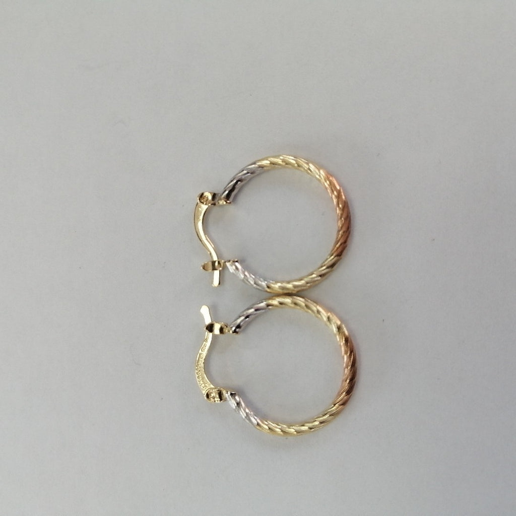 ARETES TEJIDO ARRACADAS TZL COMBINADAS 14K 1.8 GR (NUEVO)