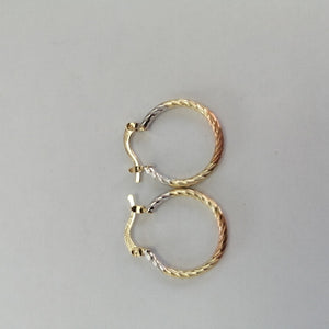 ARETES TEJIDO ARRACADAS TZL COMBINADAS 14K 1.8 GR (NUEVO)