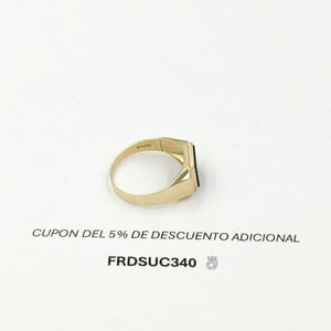 ANILLO CON ONIX Y CIRCONIAS 14K 12 TALLA 3.5 GR ACB 26 (NUEVO)