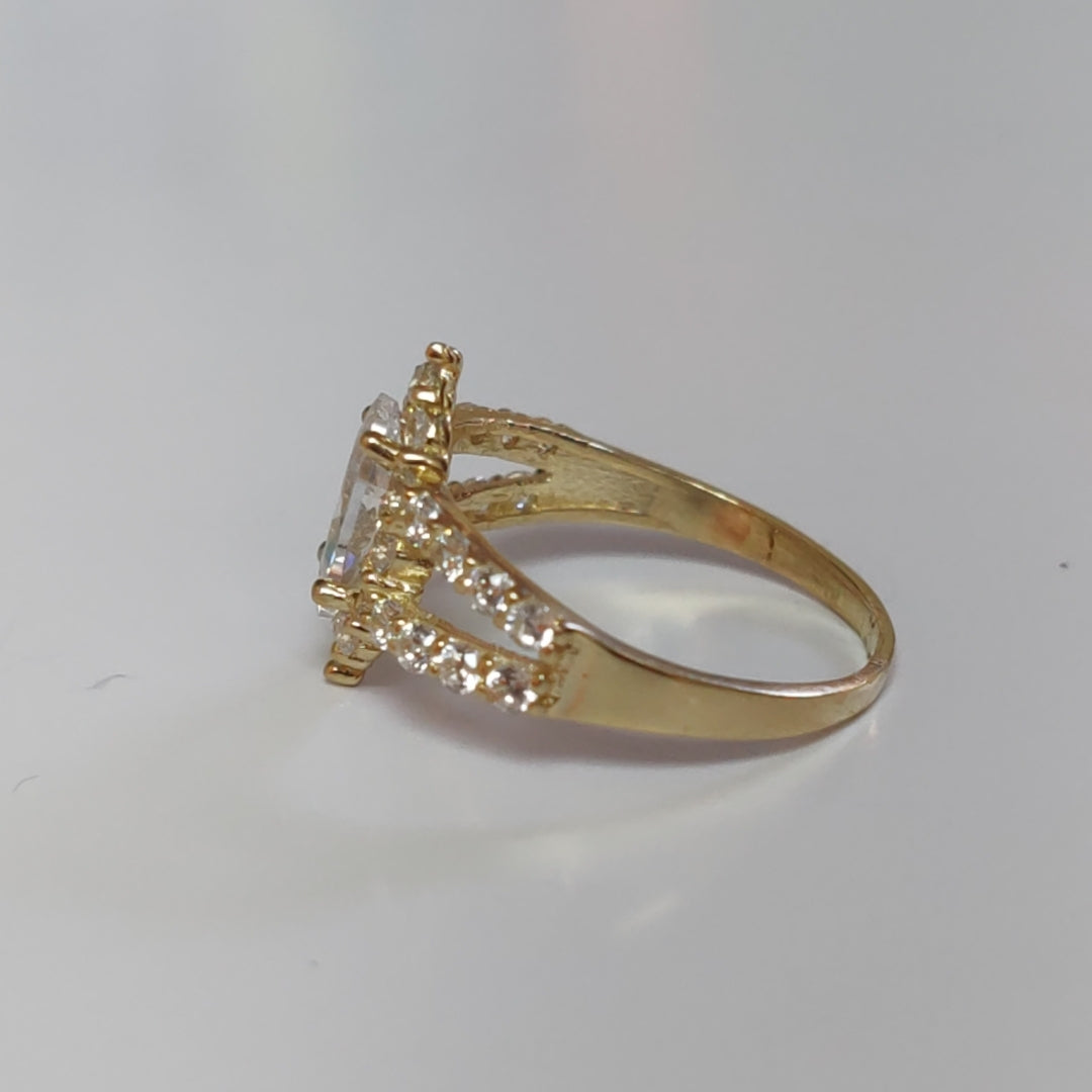 ANILLO PIEDRA OVALO 14K 6.5 TALLA 2.1 GR ADP 69 (NUEVO)
