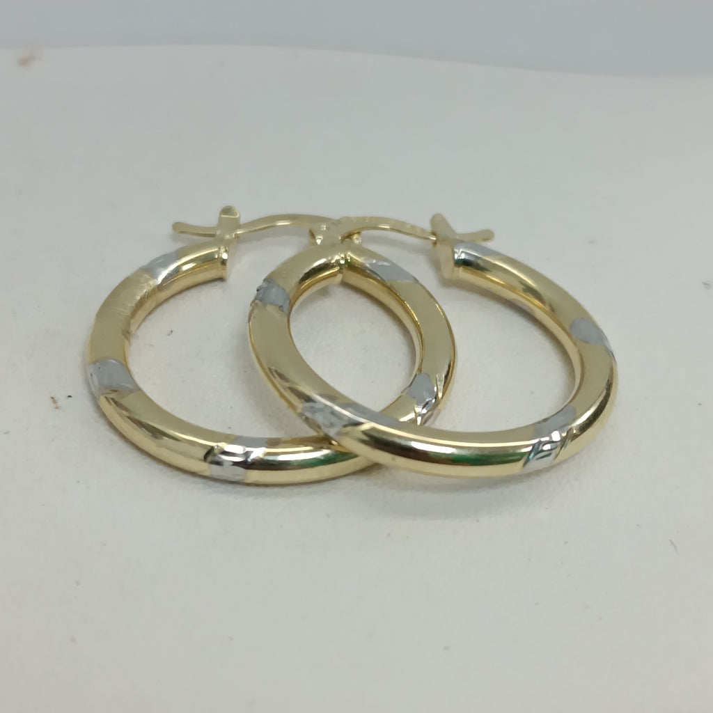 ARETES ARRACADAS MARTILLADA COMB 14K 2.1 GR ET 10 (NUEVO)