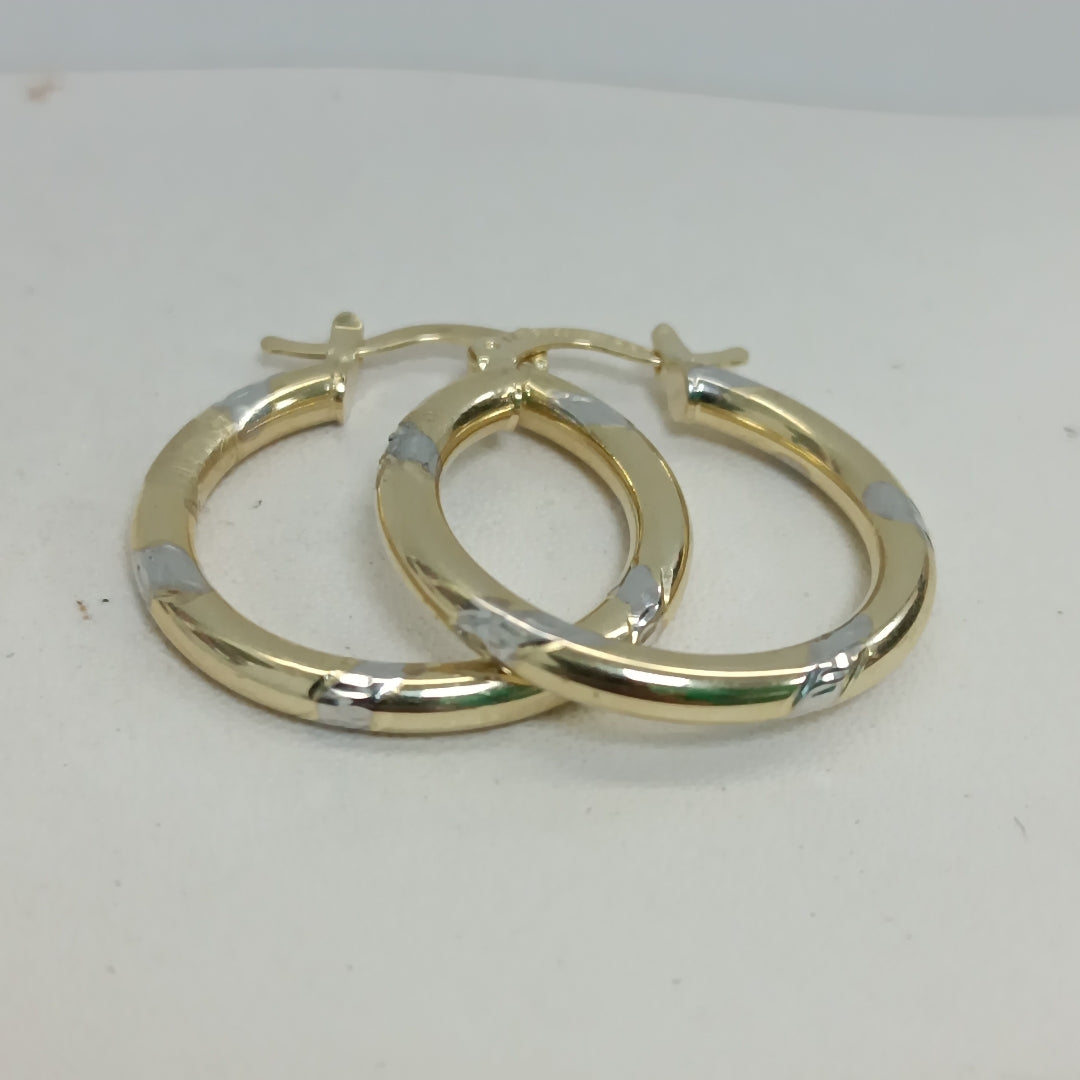 ARETES ARRACADAS MARTILLADA COMB 14K 2.1 GR ET 10 (NUEVO)