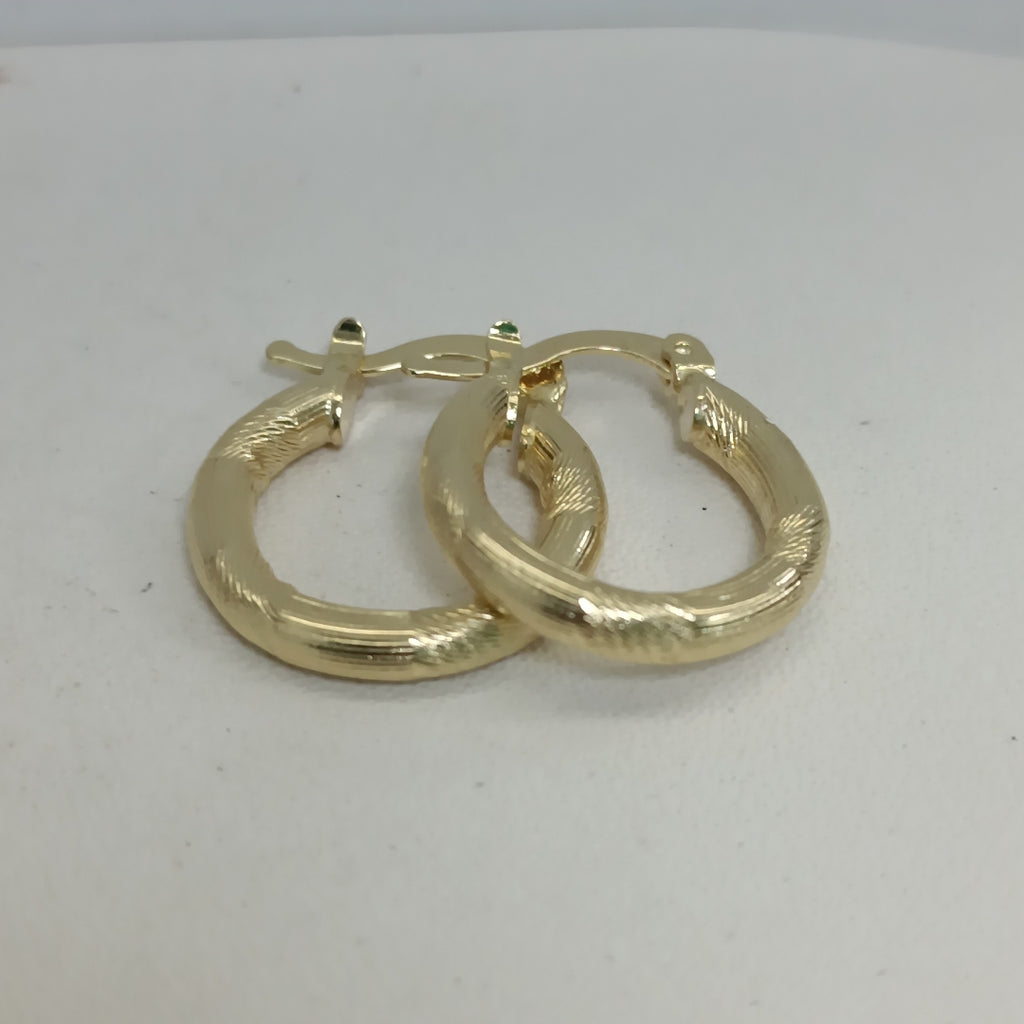 ARETES TEJIDO ARRACADAS CON DISEÑO 14K 2.7 GR (NUEVO)