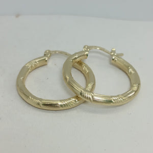ARETES TEJIDO ARRACADAS BISELADAS 14K 3.8 GR (NUEVO)
