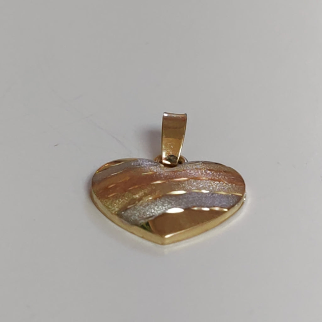 DIJE CORAZON COMBINADO 14K 1.3 GR DCR 04 (NUEVO)