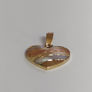 DIJE CORAZON COMBINADO 14K 1.3 GR DCR 04 (NUEVO)